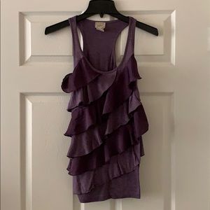 Purple ruffled tank top